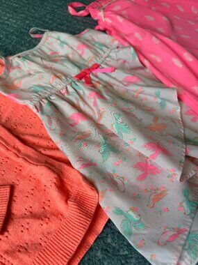 Girls Summer Neons Collection, sizes 3t + 4t, sold as a LOT (3 pieces)